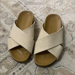Rothy's Cream Cross-Strap Sandals